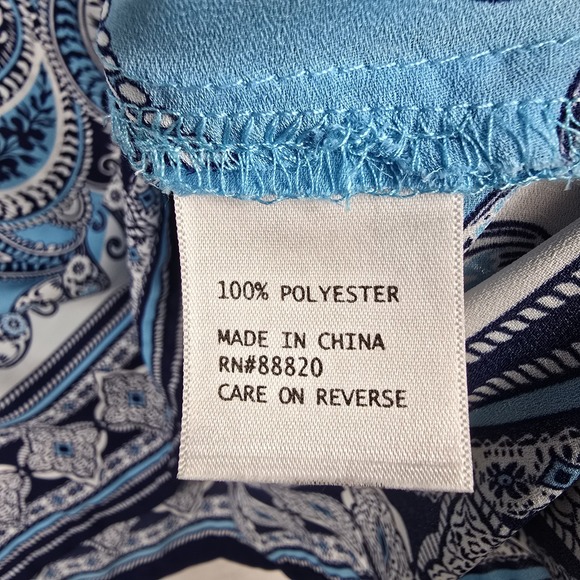 Saint Tropez West Blue Paisley Pattern Tunic Top Women's Size Medium - Picture 5 of 6